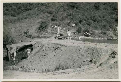 Soldiers at swimming hole