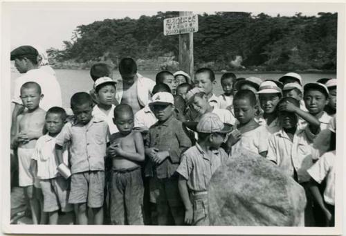 Group of children on dock