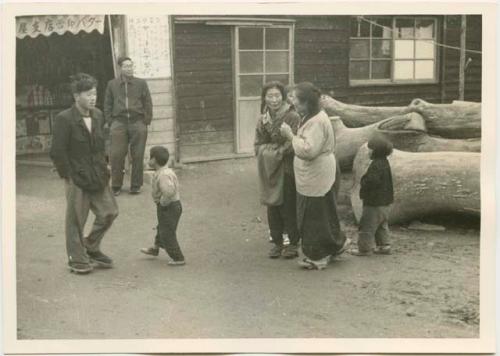 Group of people in front of shop