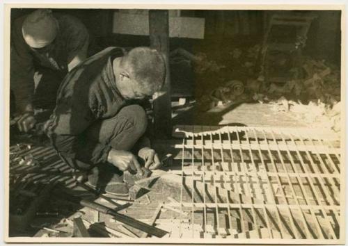 Carpenter making screen