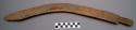 Rabbit stick, carved wood, curved, with handle, plain, flat, end broken