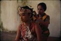 Preparing headdress of Srimpi dancer