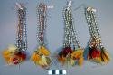 2 pair feather, bead and seed ornaments