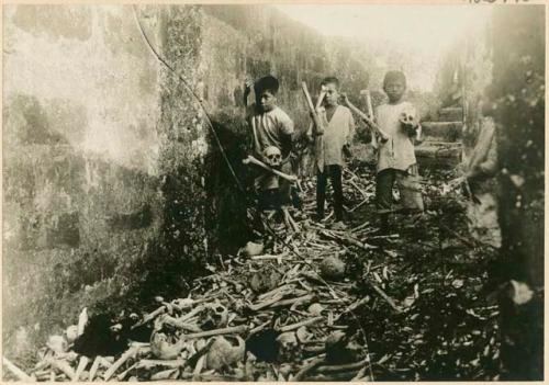 Bone pile in the Paco cemetery