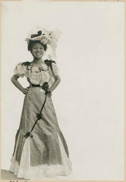 Ilocano woman in theatrical dress for a local performance