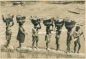 Bontoc Igorot women of Mayinit transporting rice
