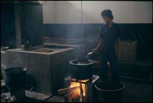 Batik process, melting wax