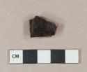 Black lead glazed redware vessel body fragment, likely jackfield type
