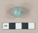 Opaque aqua glass marble, intact, slight swirl