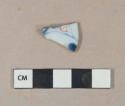 Polychrome hand painted porcelain vessel body fragment, white paste
