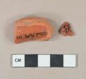 Brown lead glazed redware vessel fragments