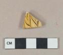 Brown on yellow combed slip staffordshire earthenware vessel body fragment, buff paste