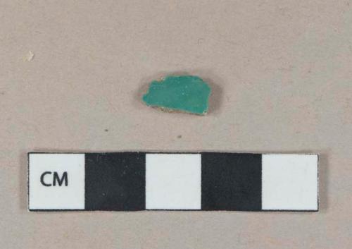 Green lead glazed earthenware vessel body fragment, white paste