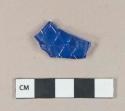 Cobalt glass vessel body fragment, molded decoration