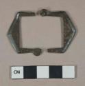 Brass diamond-shaped undecorated buckle frame fragments