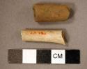 Ceramic, earthenware pipe stem fragments