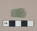 Aqua glass vessel body fragment, weathered