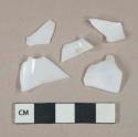 White milk glass vessel body fragments