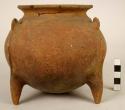 Redware tripod jar with modeled elements