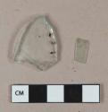 Very light aqua glass vessel body fragments
