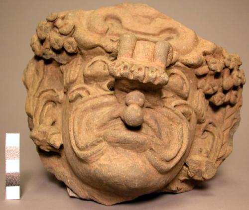 Terra cotta head from a grave urn