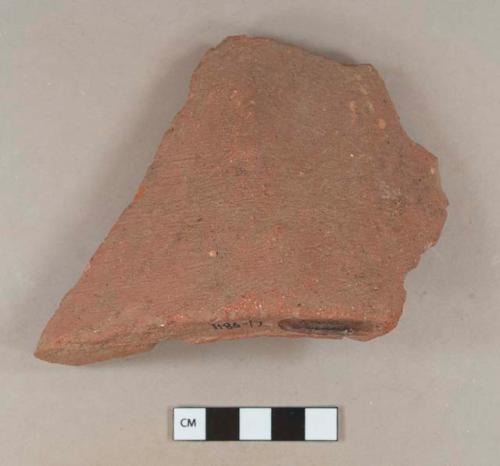 Redware roof tile fragment