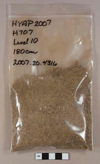 Sandy sub-soil sample, heat transformed, collected for analysis, munsel color 10YR 5/6, yellowish brown