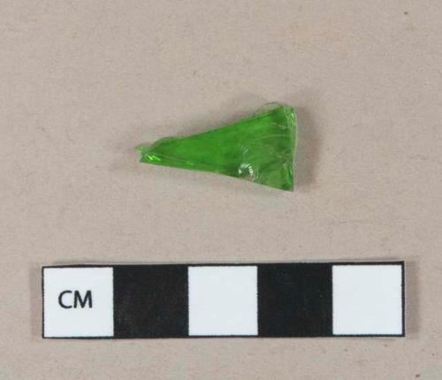 Bright green glass vessel body fragment