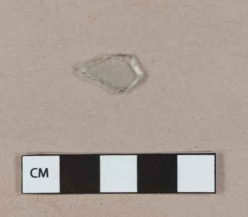 Very light aqua vessel glass body fragment