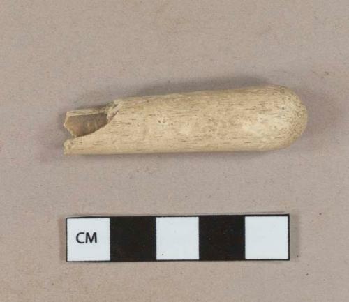 Carved animal bone handle fragment