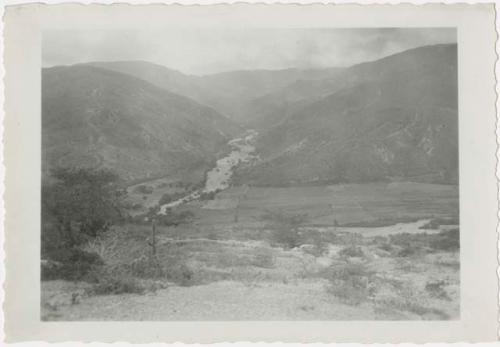 View of a valley with a river running through