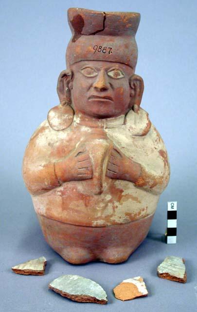 Vase, human figure