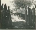 View of kraal from outside fence (print is a cropped image)