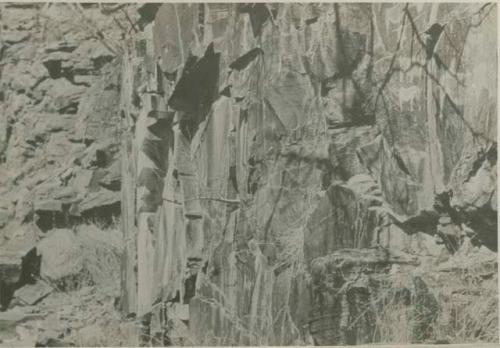 Petroglyphs on canyon wall