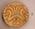 Fragmentary Plate, white slip, red & brown decoration