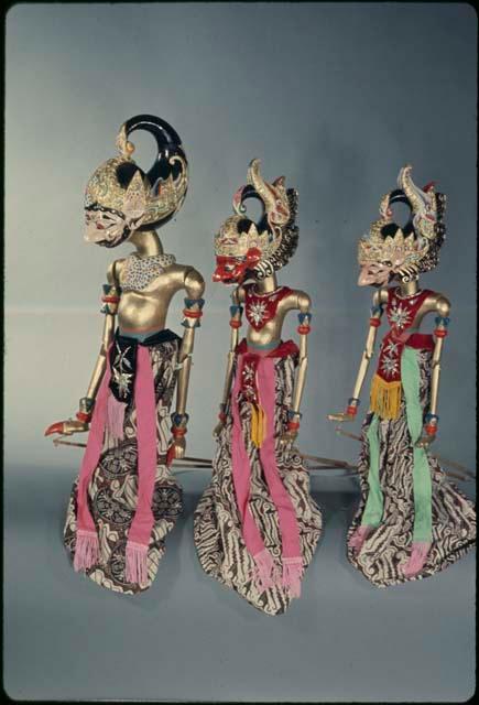 UCLA collection: Bima, Bradja, Lambaten and Antaredja golek puppets