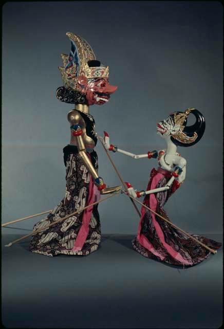 UCLA collection: Durasana and Hanoman golek puppets