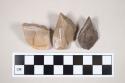 Chipped stone, flint angular chipping debris, one with cortex