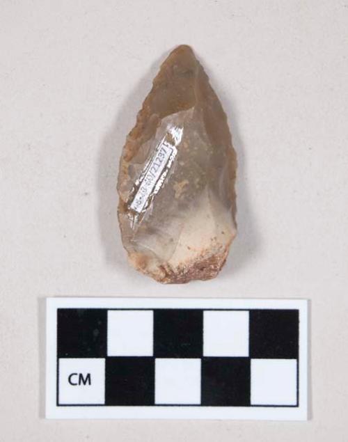 Chipped stone, flint uniface, with cortex