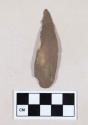 Chipped stone, flint edged tool, possible projectile point, with possible notch at the base