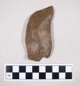 Chipped stone, flint uniface, with one notch at base