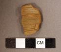 Ceramic, earthenware pipe bowl fragment, dentate and incised decoration