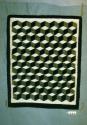 Optical illusion design rug, interconnected cubes