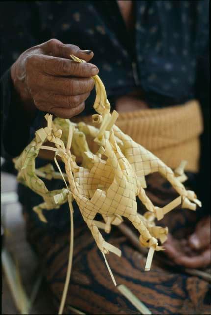 Coconut palm leaf sadjen