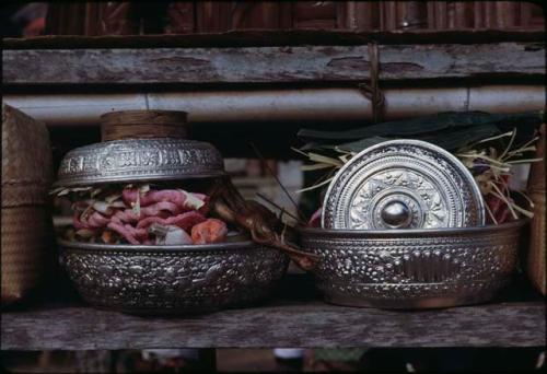 Silver ceremonial sadjen covers