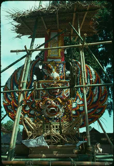 Preparing cremation tower