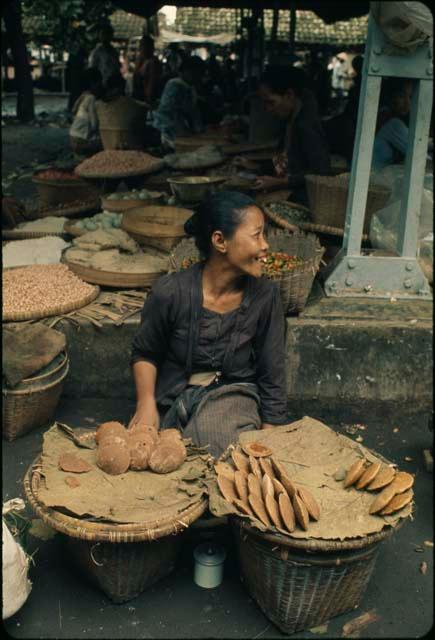 Palm sugar at market