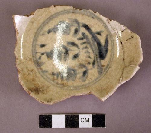 Fragment of blue and white porcelain bowl