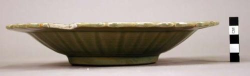 Large thick celadon dish