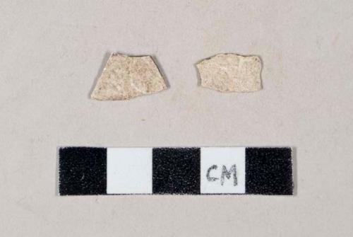 Unglazed and undecorated refined earthenware body sherds